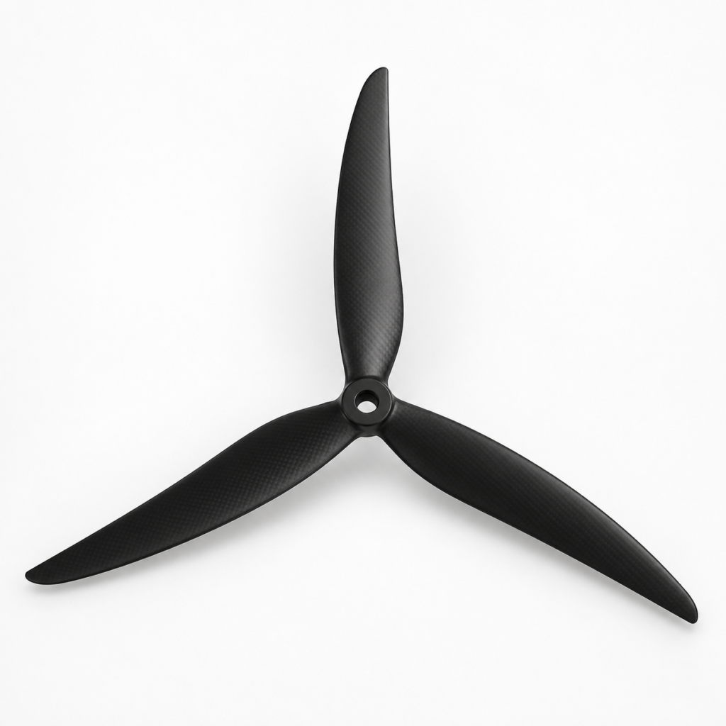 9045 9-inch three-blade propeller in black carbon-fiber nylon
