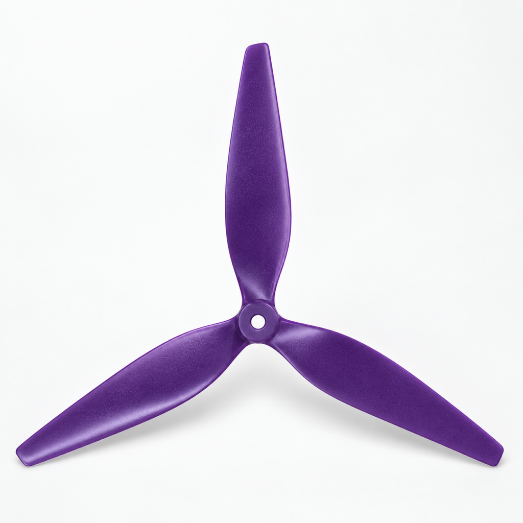 Gemfan 1050 10-inch three-blade propeller in purple glass-fiber nylon
