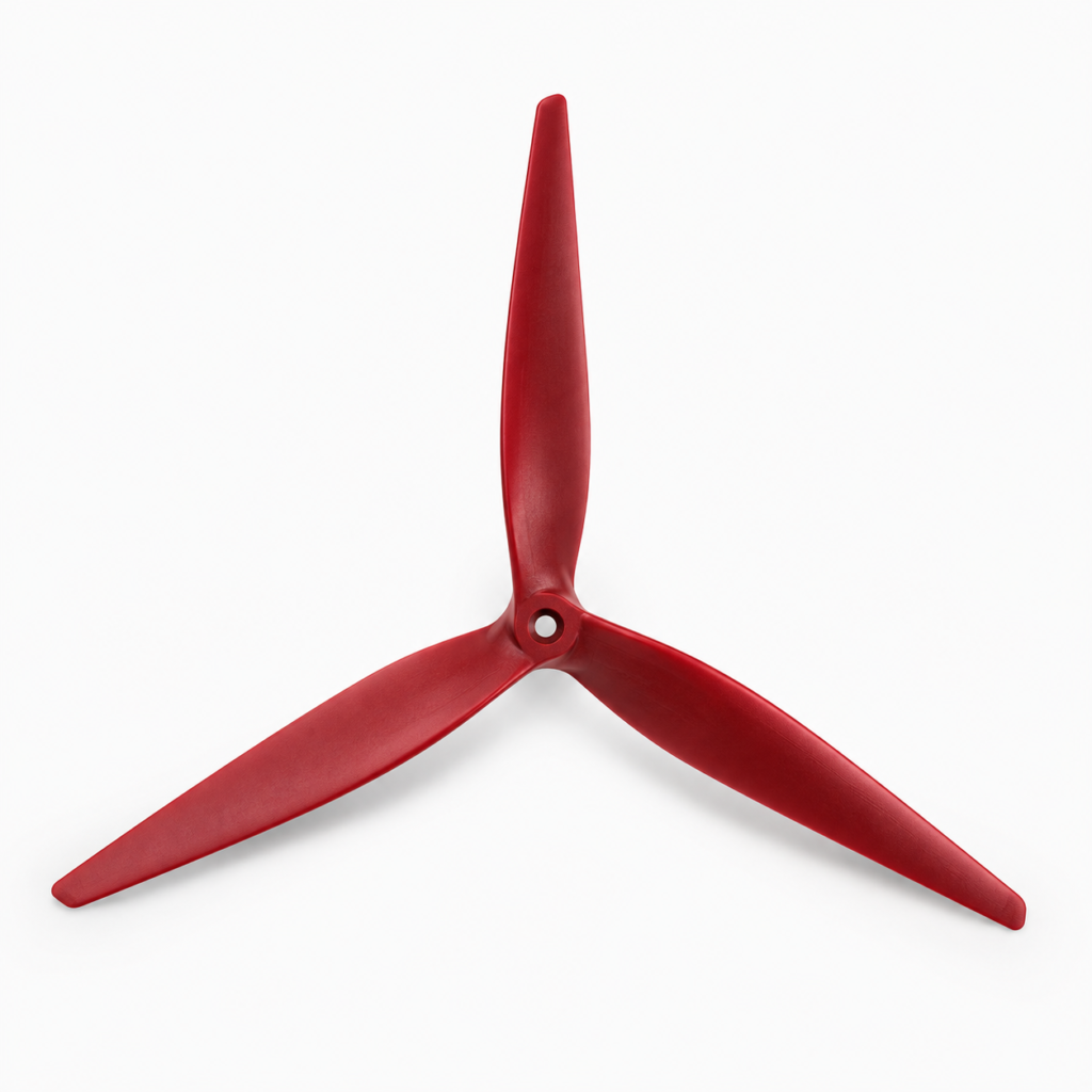 Gemfan 1310 13-inch three-blade propeller in red glass-fiber nylon