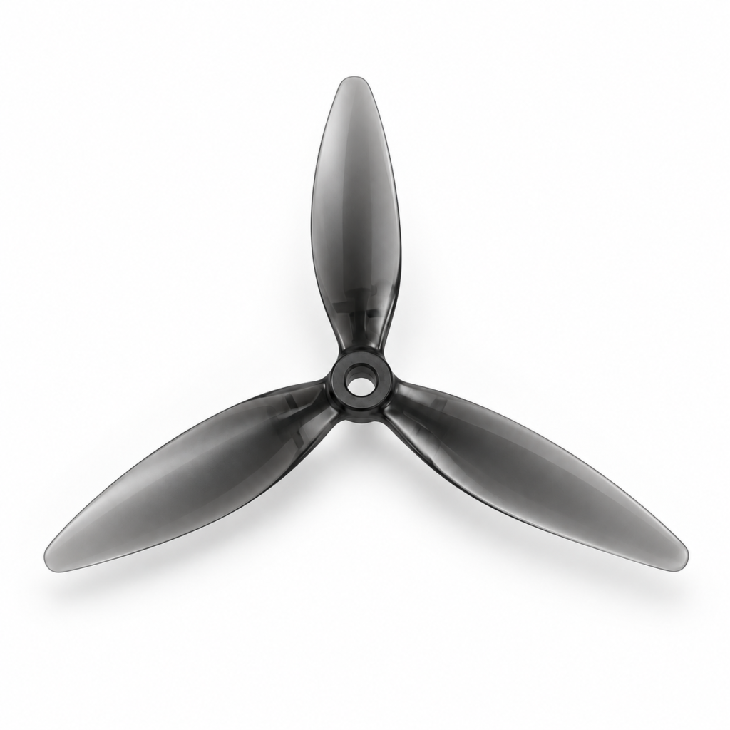 JL-JY00001 5-inch three-blade propeller in smoke-gray polycarbonate
