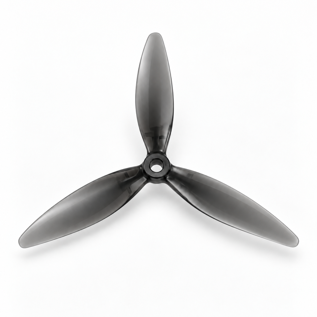 JL-JY00003 8-inch three-blade propeller in smoke-gray polycarbonate